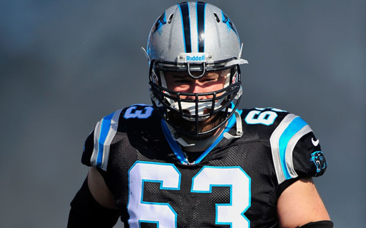 Geoff Hangartner was cut by the Panthers after practicing with the first team. (Grant Halverson/Getty Images