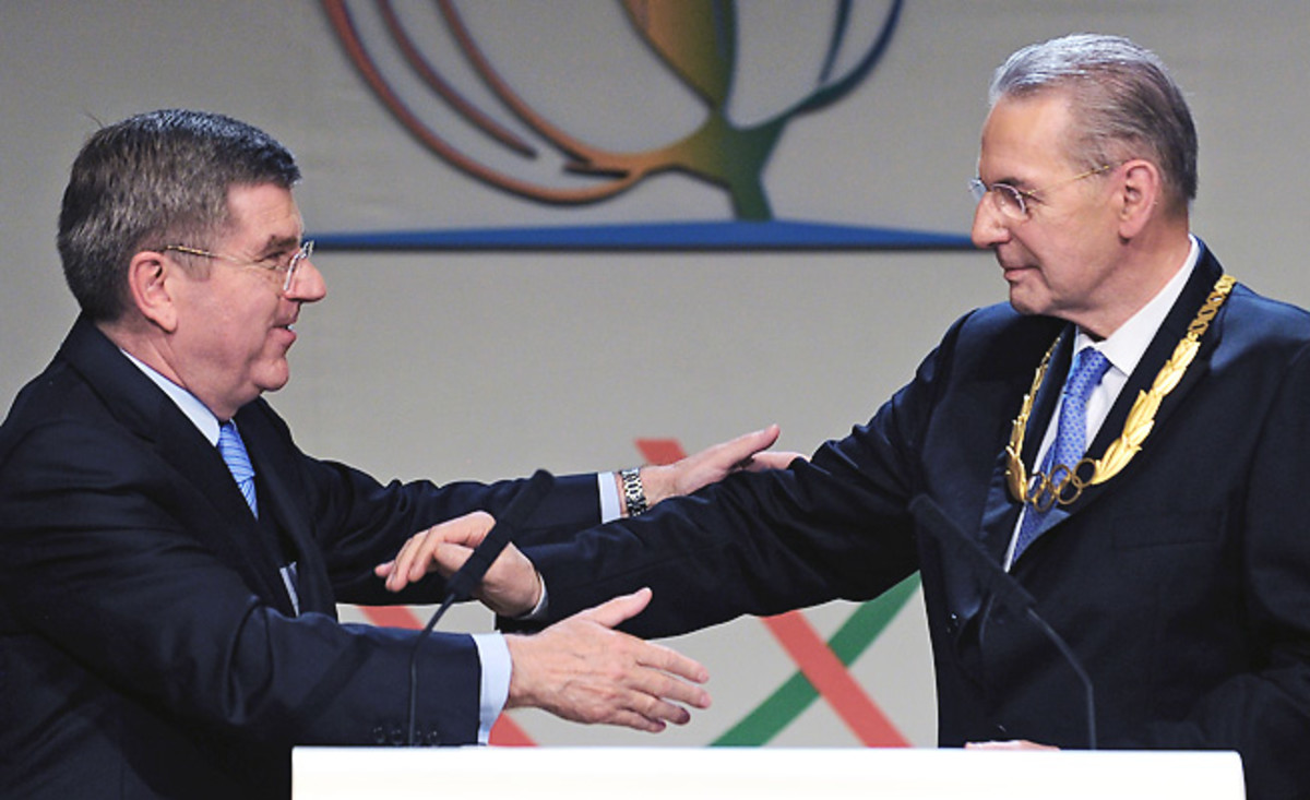 Thomas Bach (left) takes over for Jacques Rogge as IOC boss with many potential challenges awaiting.