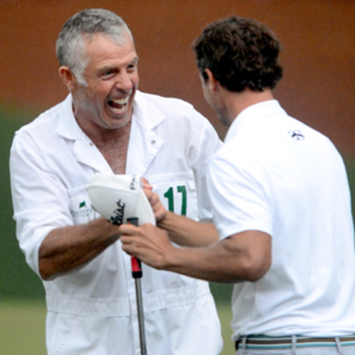 Steve Williams has now caddied for Tiger Woods and Adam Scott to Masters wins. (Getty Images)