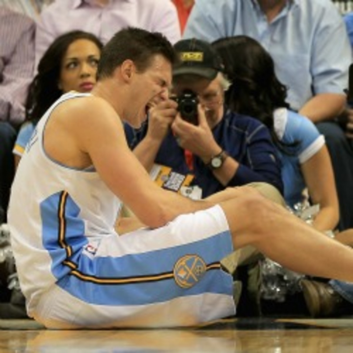 Danilo Gallinari is out for the season with a torn ACL (Doug Pensinger/Getty Images)