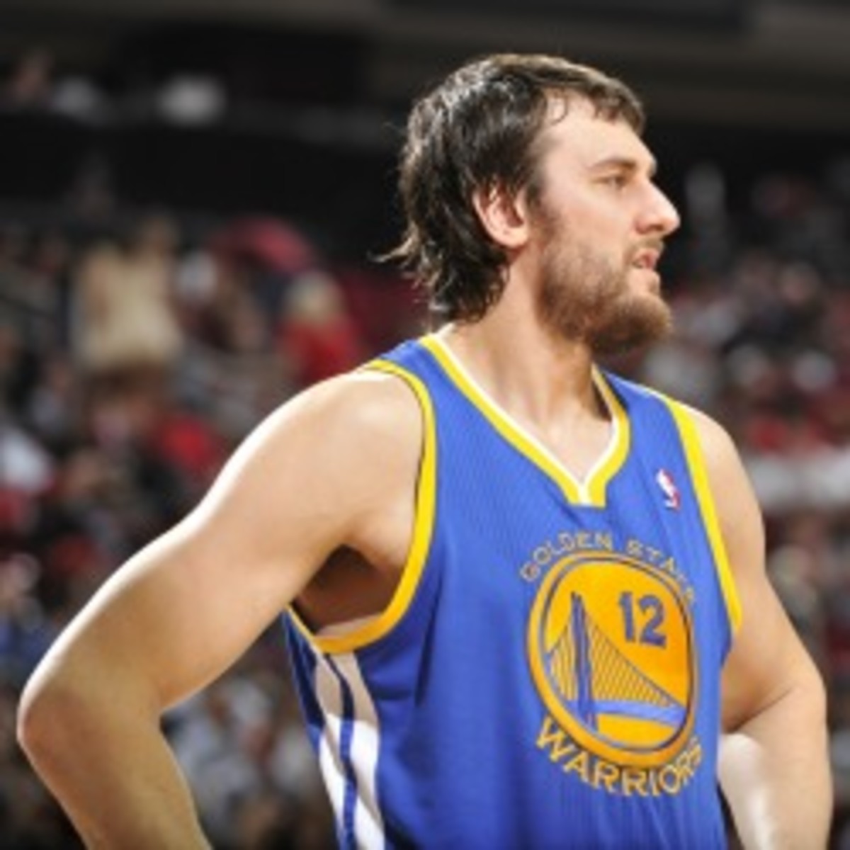Warriors center Andrew Bogut has played in just 12 of the team's 54 games this season while recovering from ankle surgery. (Bill Baptist/Getty Images)