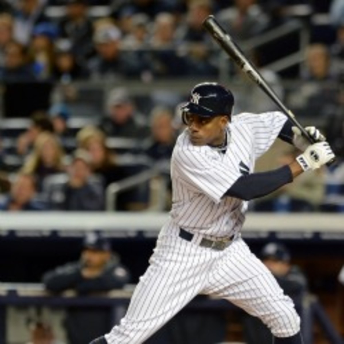 Yankees outfielder Curtis Granderson could be back on the field in a couple of weeks. (Mark Cunningham/Getty Images)