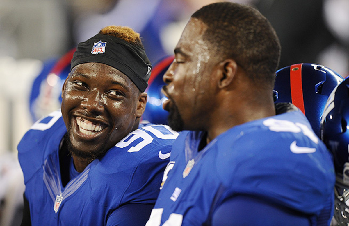 Things are looking up for Jason Pierre-Paul (left) and the Giants, winners of four straight games.