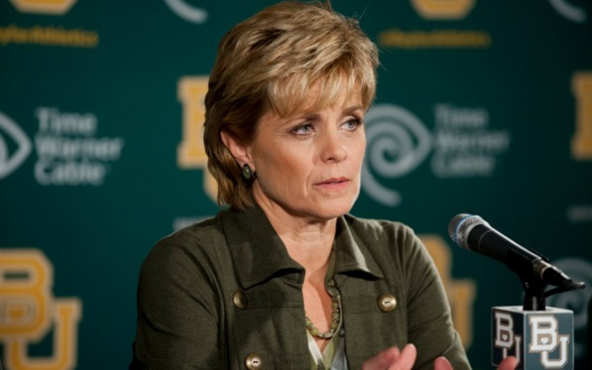 Baylor's Kim Mulkey was given a one game postseason-suspension for ripping refs following a tournament loss. (Cooper Neill/Getty Images) 