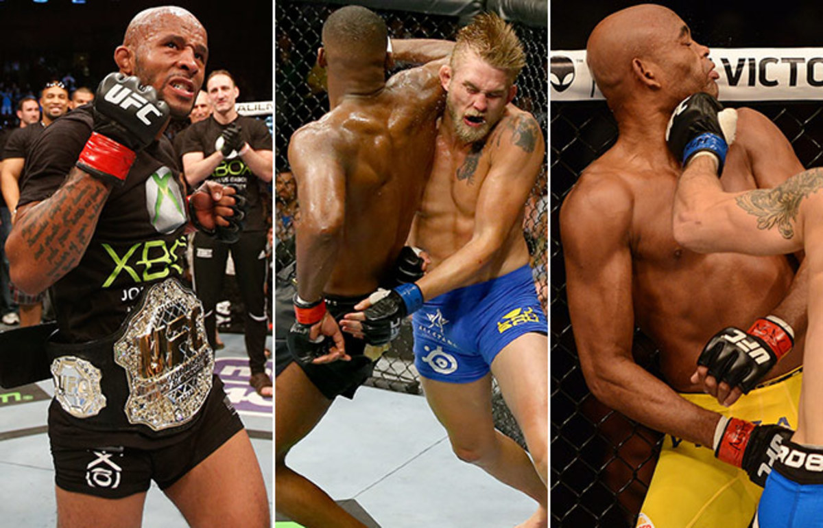 Demetrious Johnson (left), Alexander Gustafsson and Anderson Silva were in the spotlight in 2013.
