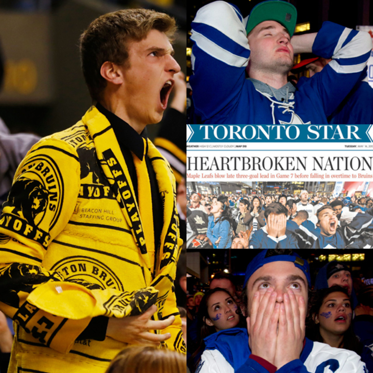Bruins, Maple Leafs fans :: AP/Getty Images
