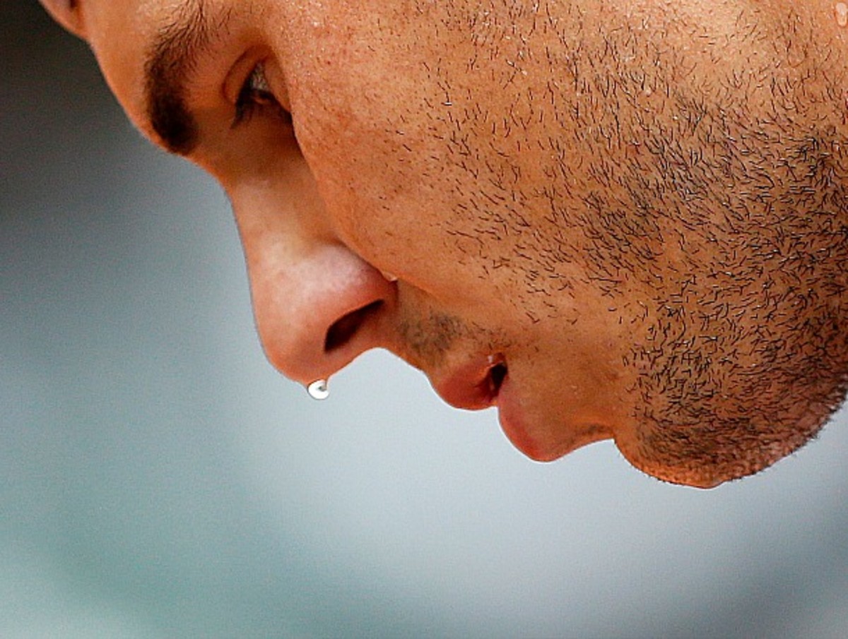 Nadal overcame a slow start to win the first set in 40 minutes. (Patrick Kovarik/AFP/Getty Images)