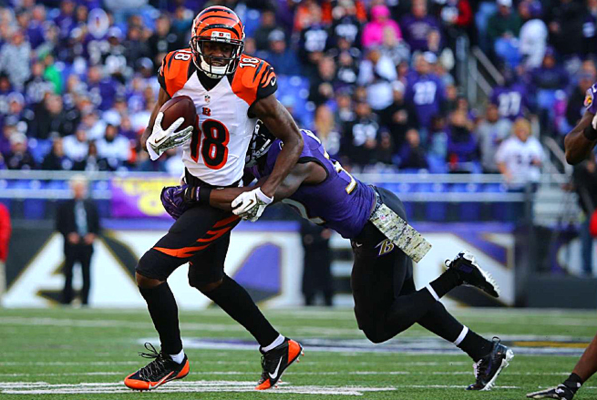 A.J. Green had 151 receiving yards versus the Ravens in Week 11, but was held to only seven yards against the Browns.