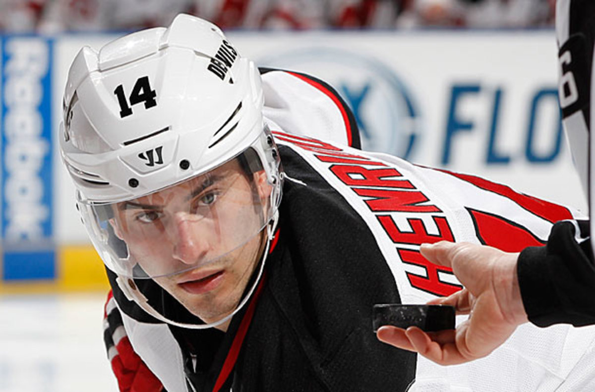 Restricted free agent Adam Henrique has re-signed with the Devils. (Joel Auerbach/Getty Images)