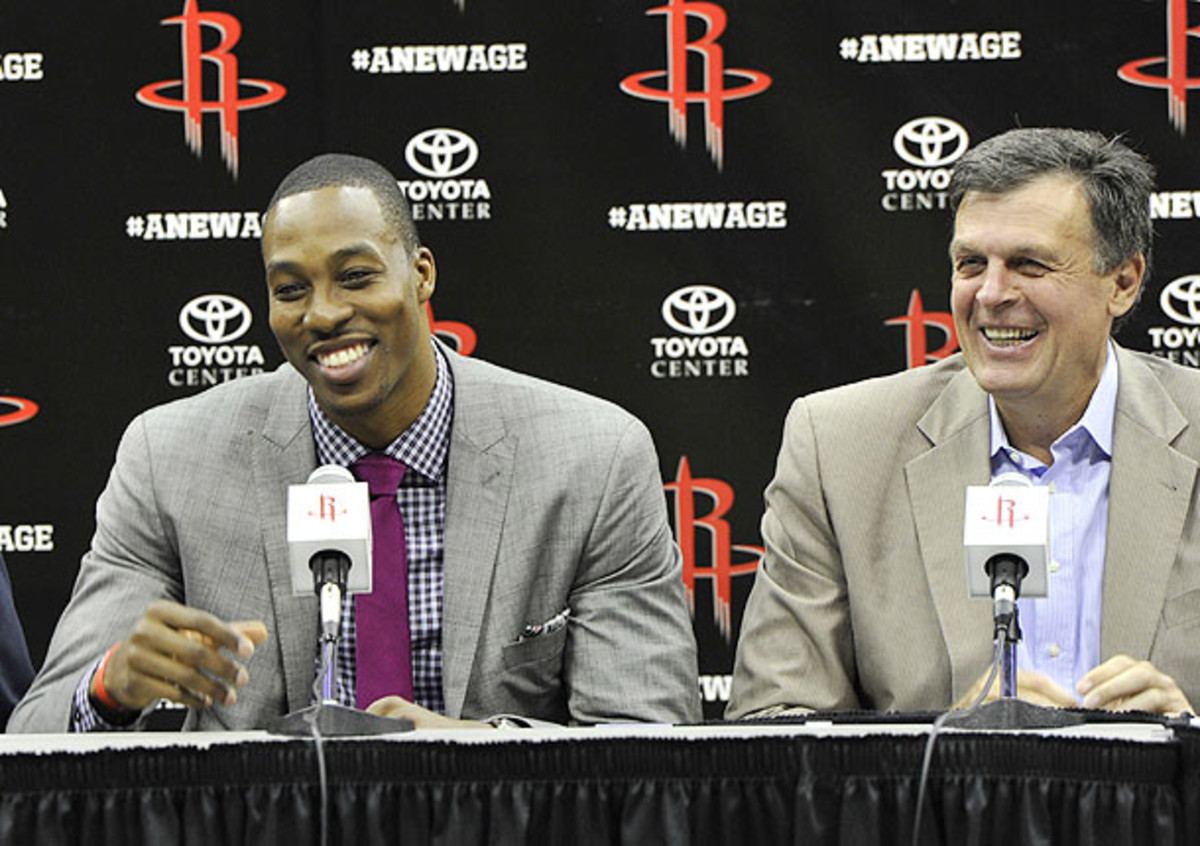 Dwight Howard specifically mentioned Kevin McHale and his low-post pedigree as a reason for choosing Houston. (Bill Baptist/Getty Images)