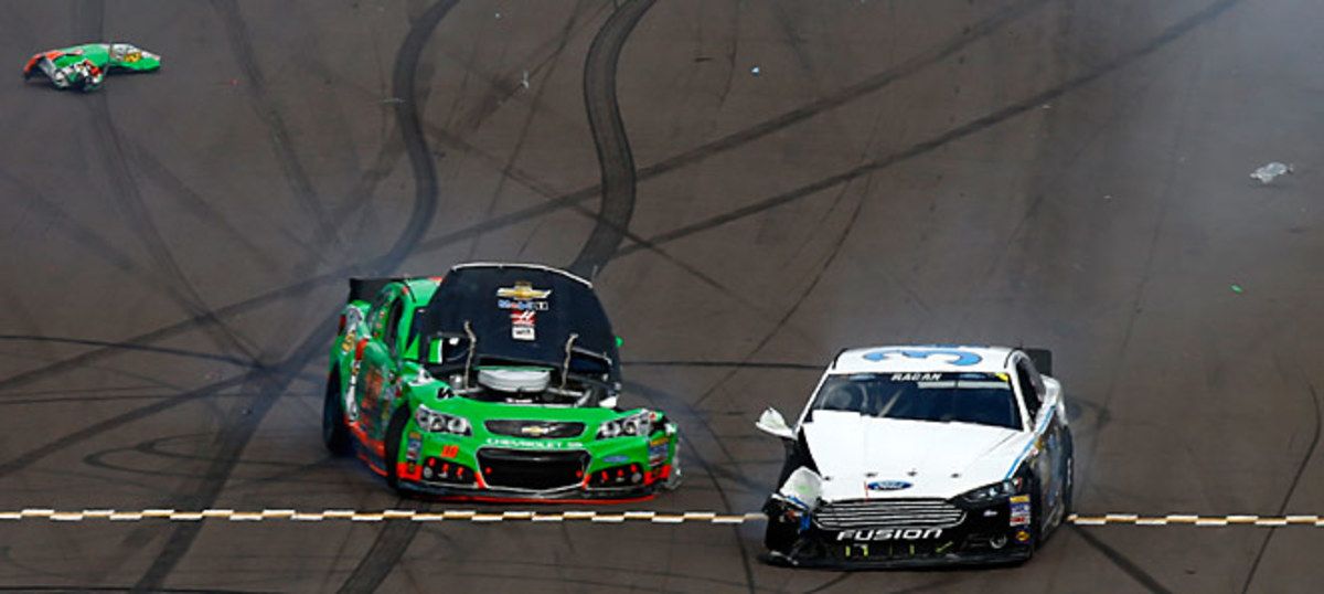 A blown tire ended Danica Patrick's day at Phoenix as her Sprint Cup learning experience continued.