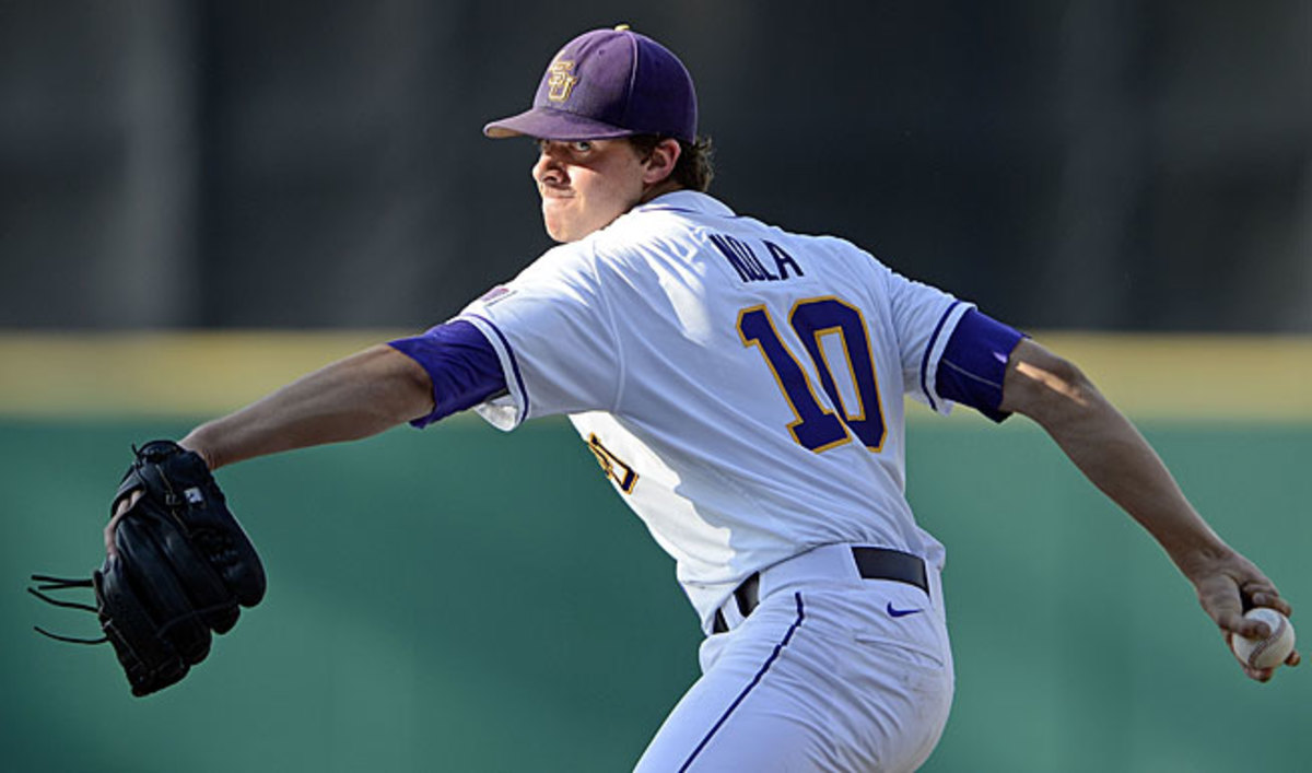 Aaron Nola has gone undefeated this year for the Tigers, who are eyeing their seventh CWS title.