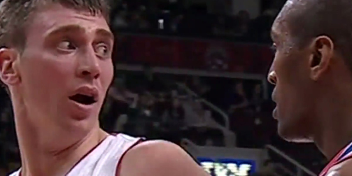 Tyler Hansbrough thought twice on this play. (ESPN on YouTube)