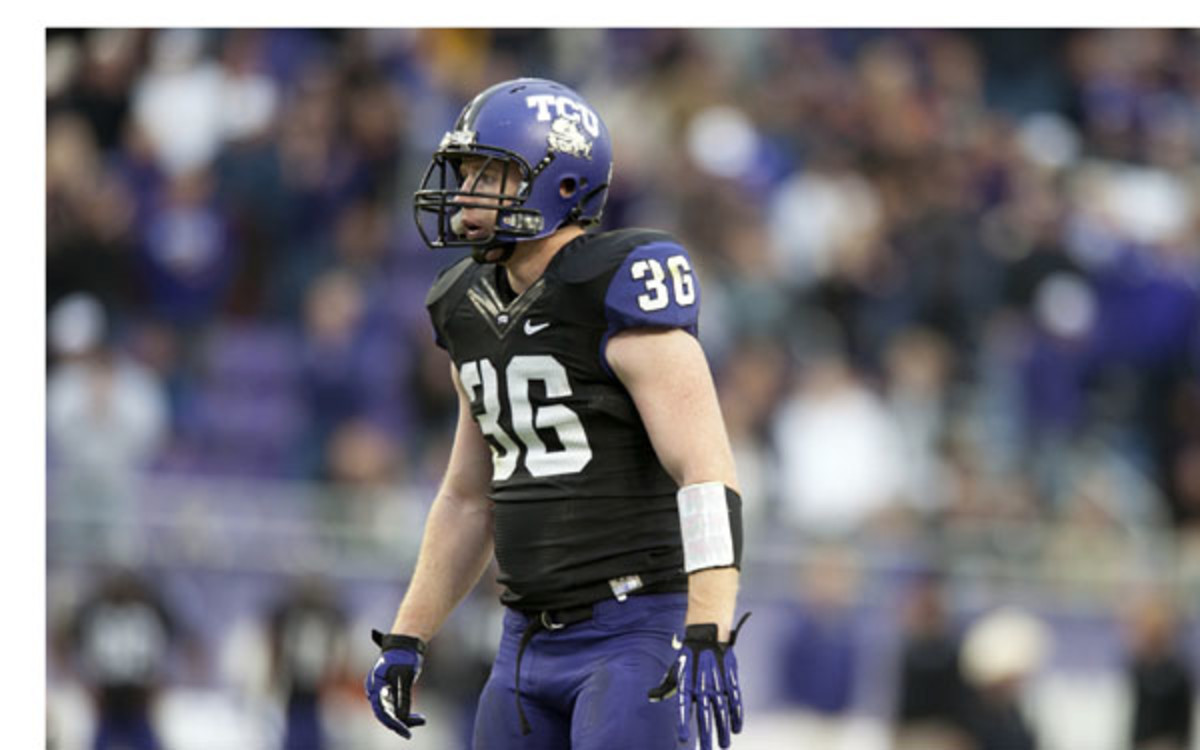 TCU starting linebacker Joel Hasley has left the program. (Cooper Neill/Getty Images)