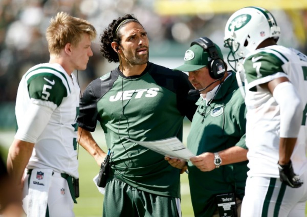 Mark Sanchez was inactive with an injury in the Jets' season-opener. (Jeff Zelevansky/Getty Images)