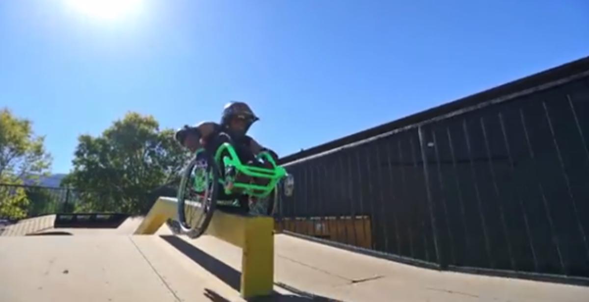 Watch a Man Go Wild in His Wheelchair on Skateboard Ramps Sports