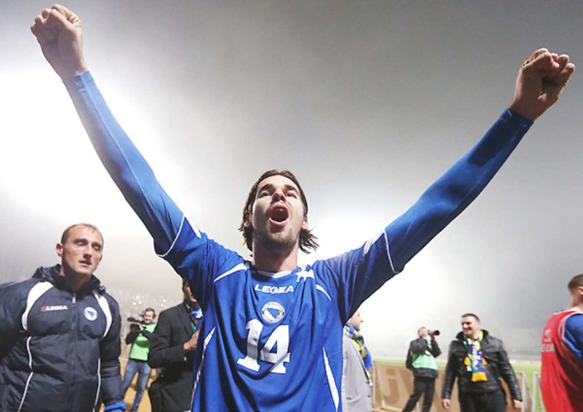 Adnan Zahirovic and Bosnia celebrated the country's first World Cup berth since its independence in 1992.