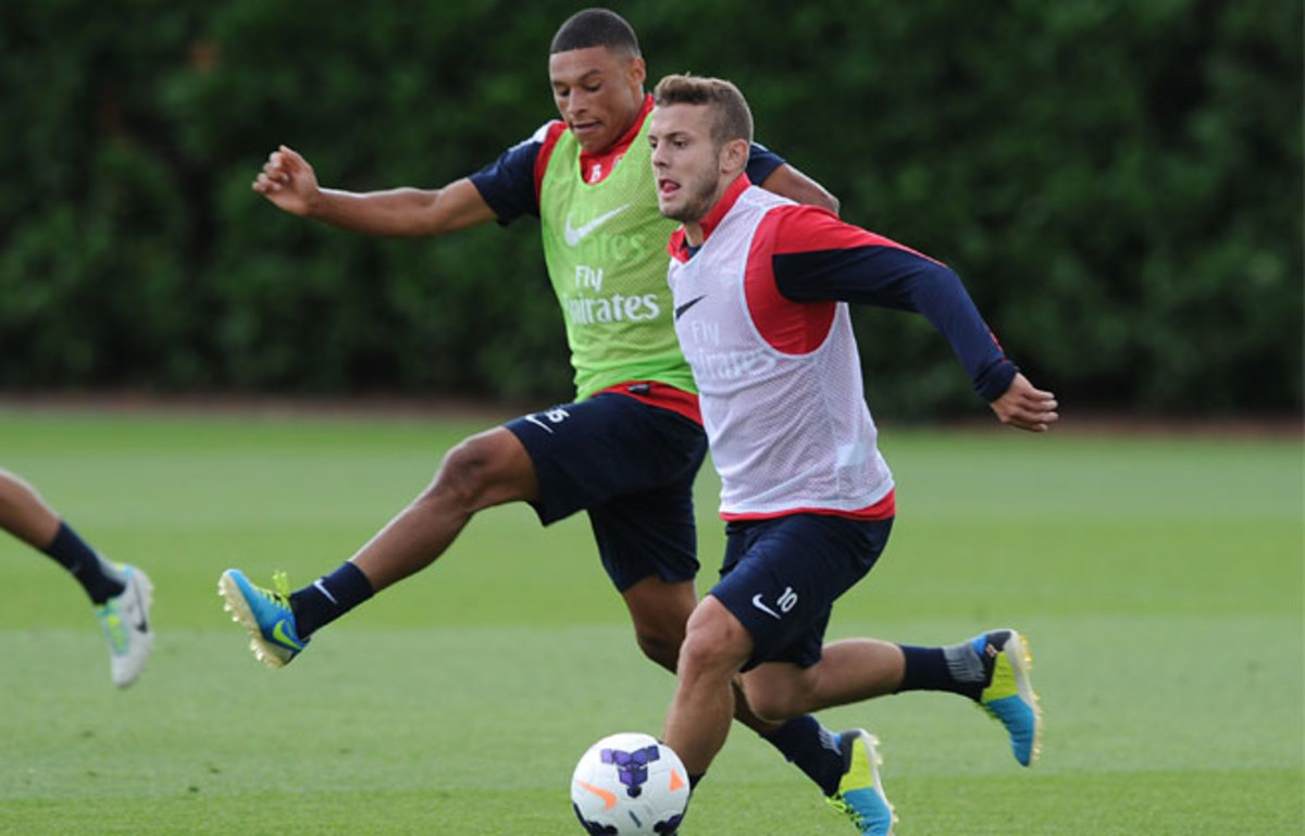 Jack Wilshere (right) started 20 games for Arsenal last season.