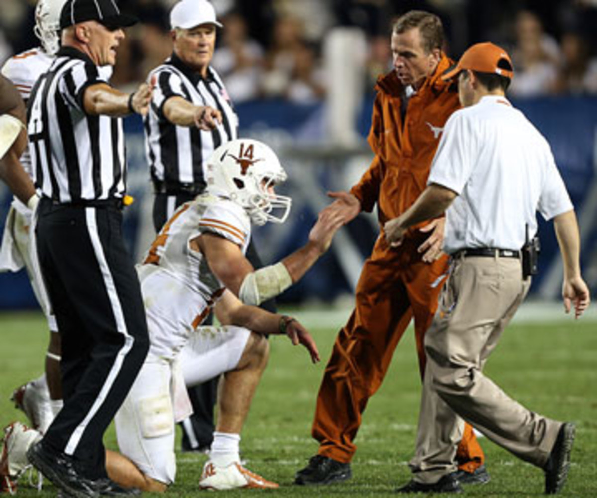Texas QB David Ash has only played two quarters since suffering a concussion in a Sept. 7 game against BYU. (George Frey/Getty Images)