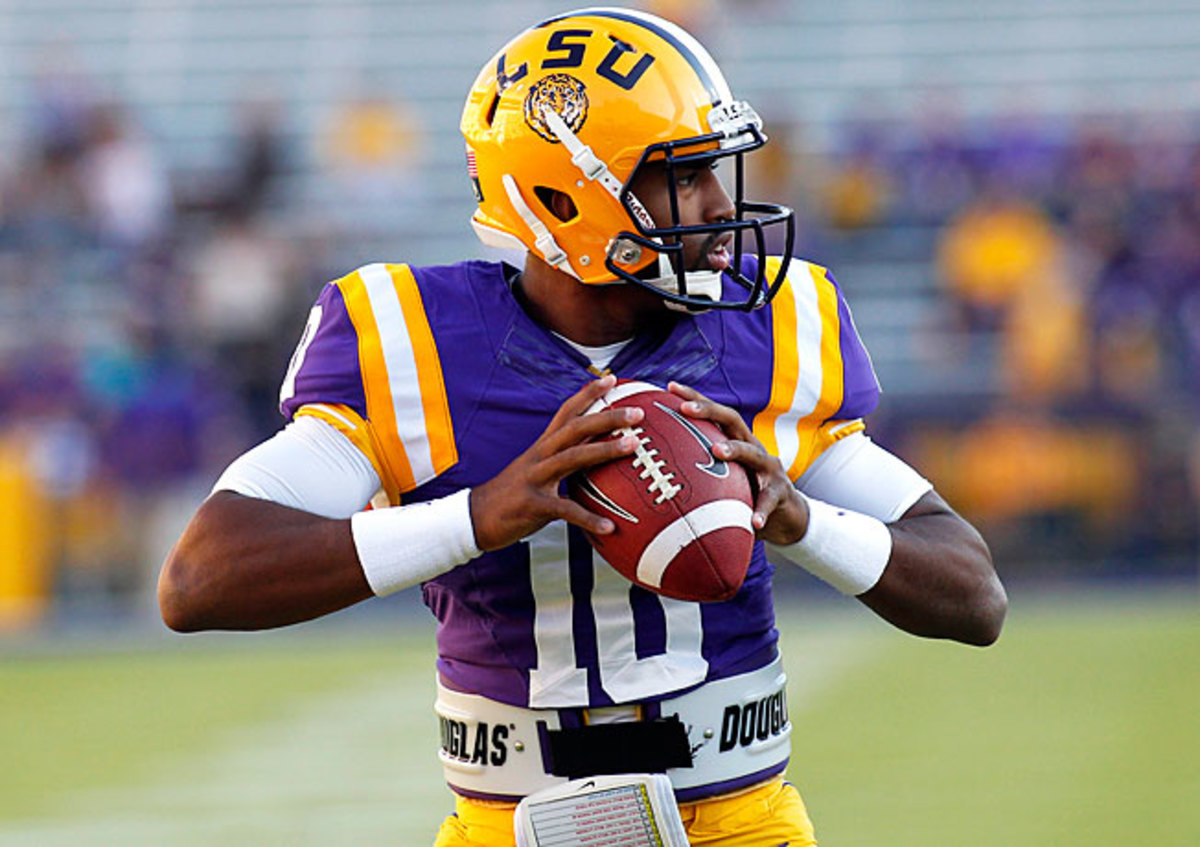LSU quarterback Anthony Jennings (10) will make his first career start against Iowa on New Year's Day.