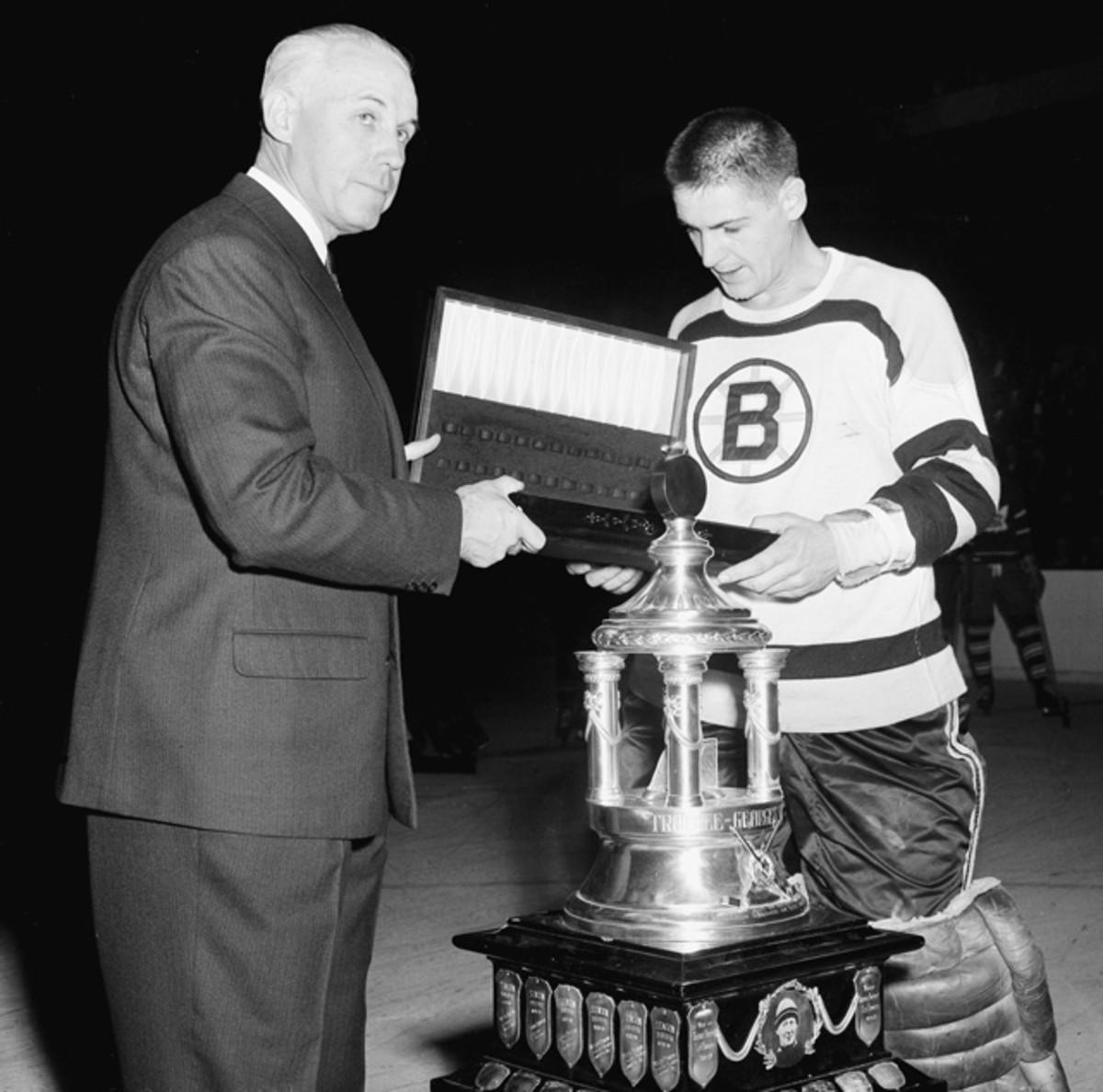 Terry Sawchuk and Clarence Campbell
