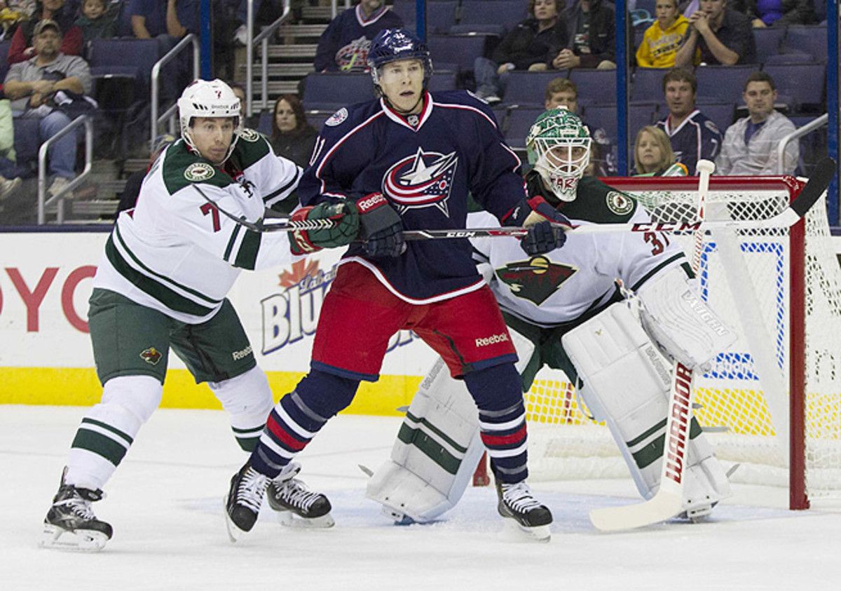 Matt Calvert had yet to register a point during three games with the Blue Jackets this season.