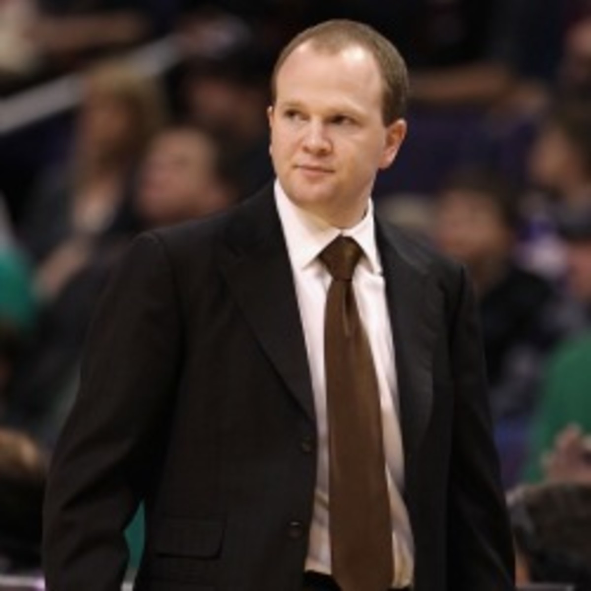 Pistons coach Lawrence Frank reportedly wants his contract guaranteed for a fourth season. (Christian Petersen/Getty Images)