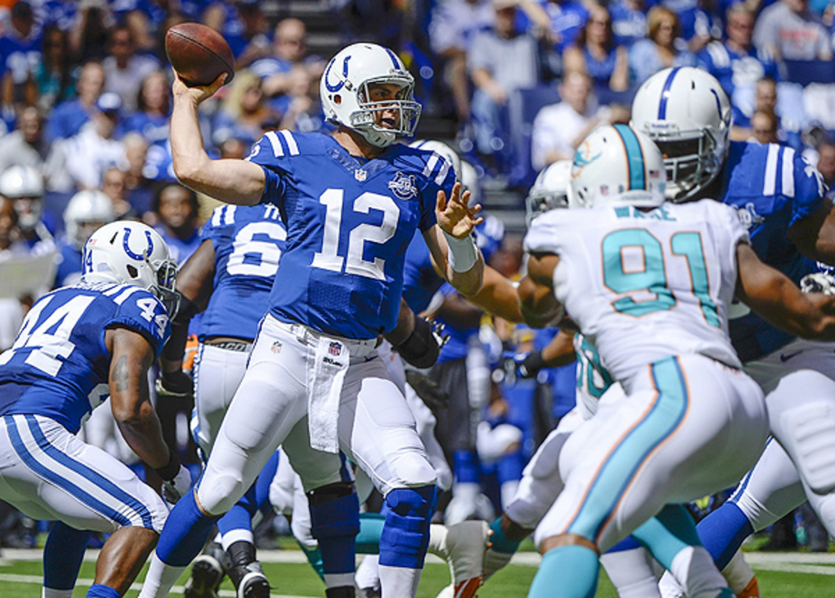 Colts' QB Andrew Luck, in just his second year, already has a reputation for his clutch play in fourth quarters. (Icon/SMI)