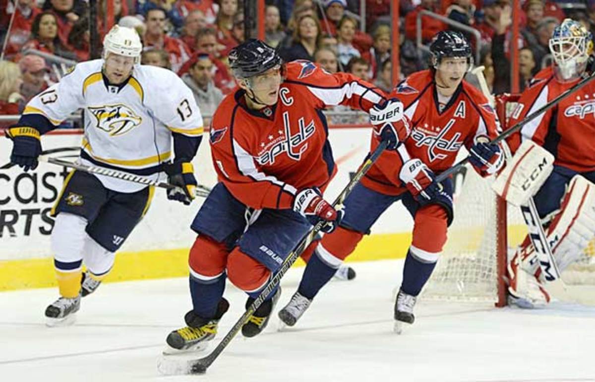 Alex Ovechkin of the Washington Capitals is shooting for 50 goals in 50 games.