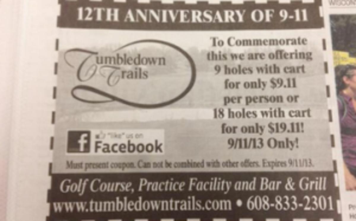 A Wisconsin golf course apologized Monday night after running this newspaper ad earlier in the day. (Flickr/Josh Orton)