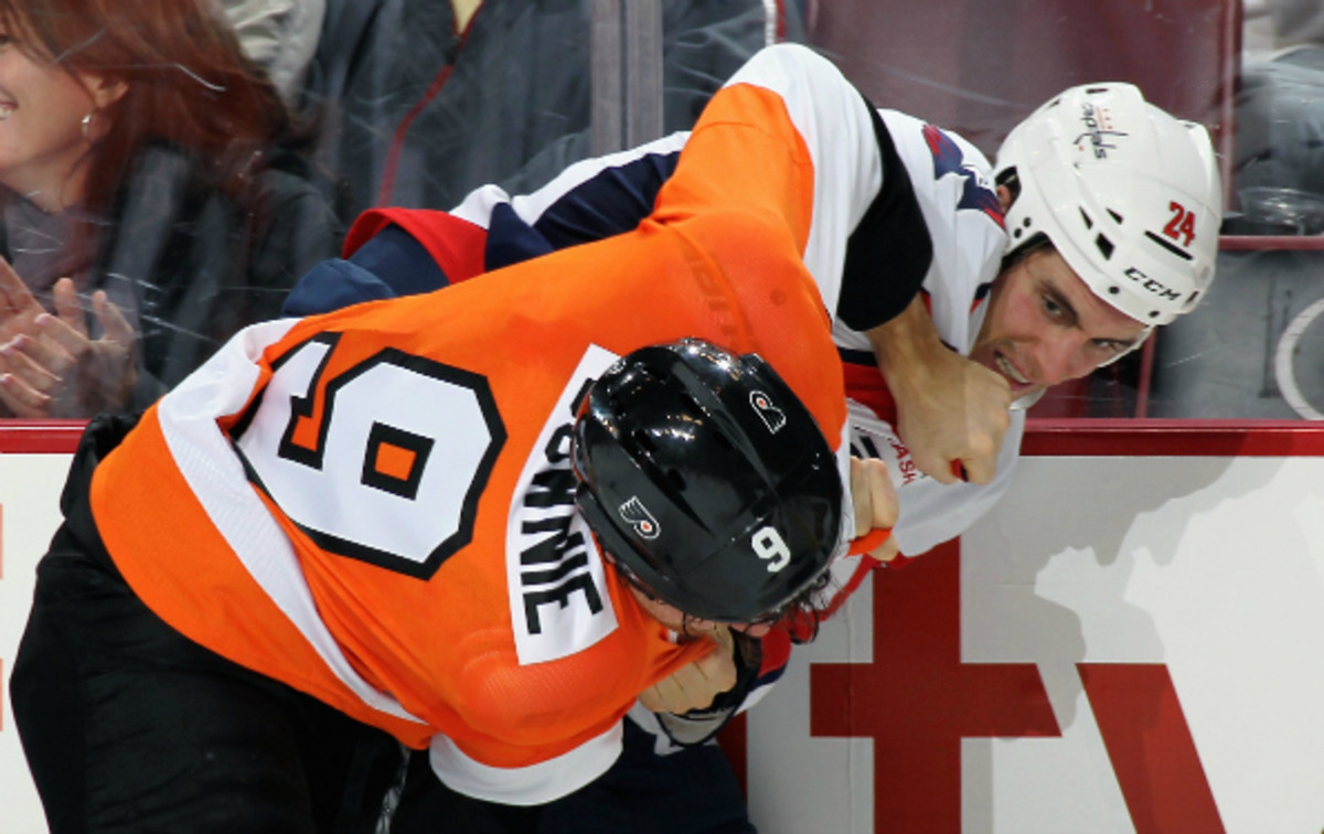 The Flyers were quick to fight in their 7-0 loss on Friday night.