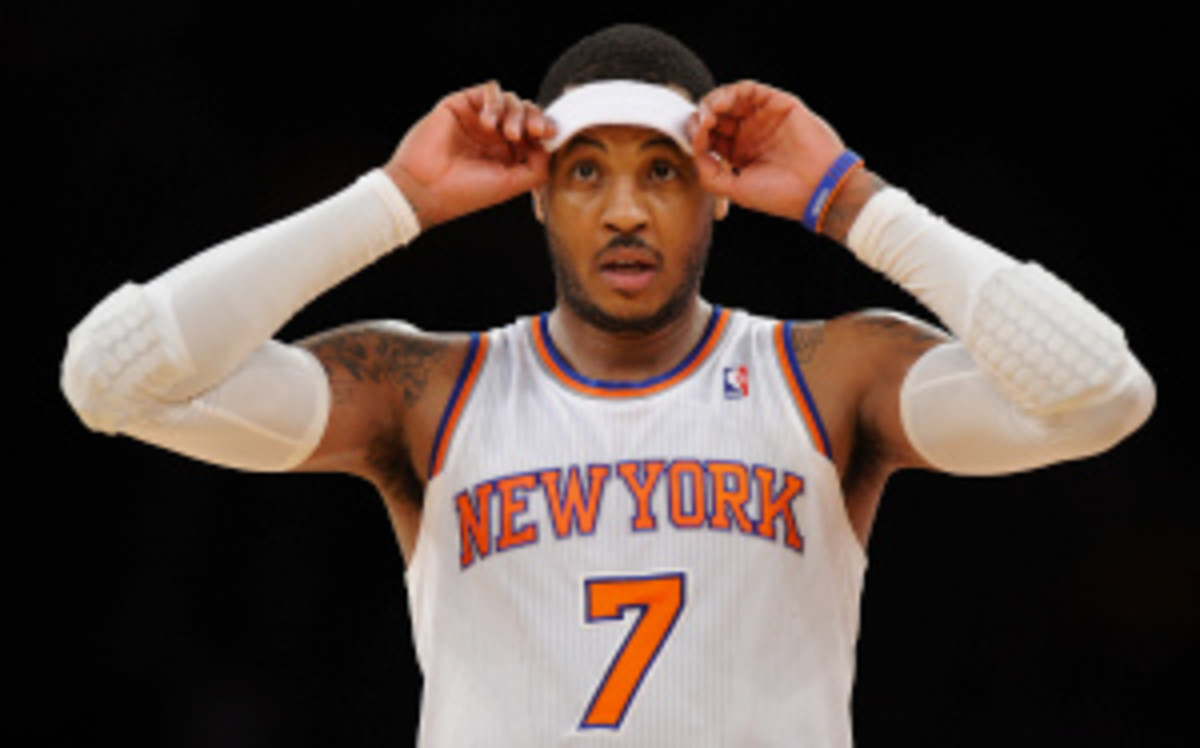 Carmelo Anthony was a game-time decision heading into Wednesday's matchup at home against the Thunder. (Maddie Meyer/Getty Images)