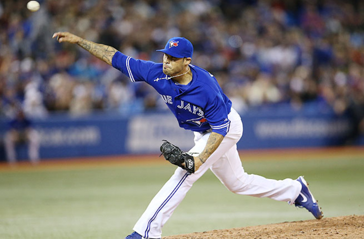 Sergio Santos is 0-1 with 2.08 ERA in five games this season after being limited to six games last year.