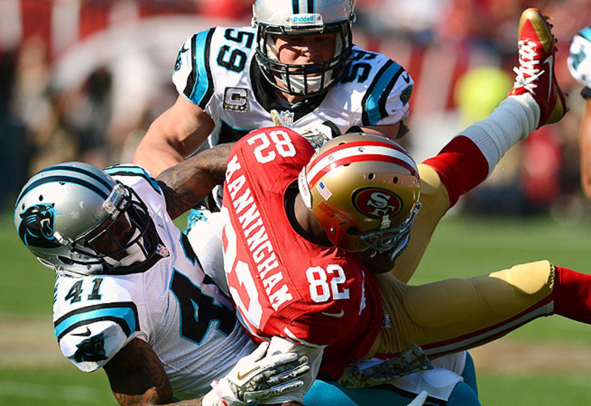 The Panthers stifled the 49ers on offense, holding them to just 45 yards in the second half.