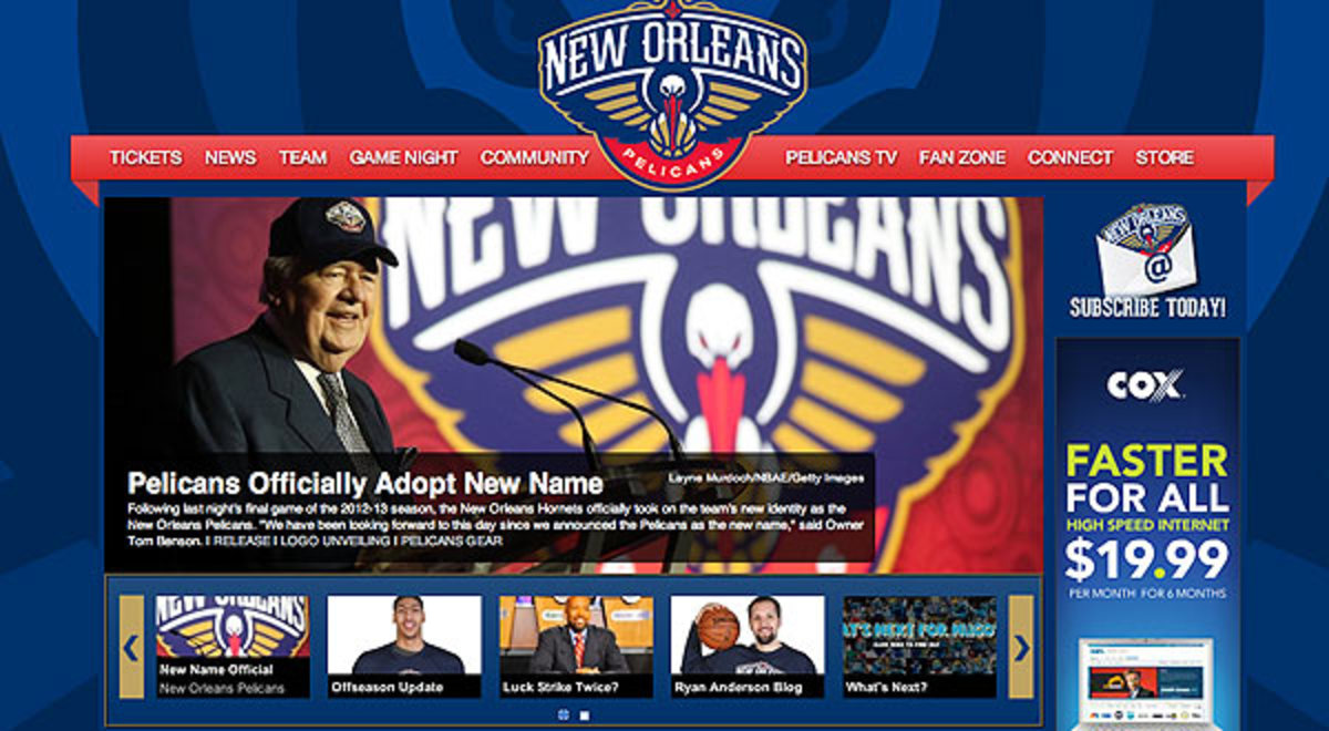 The Hornets officially changed their name to the Pelicans. (Pelicans.com)