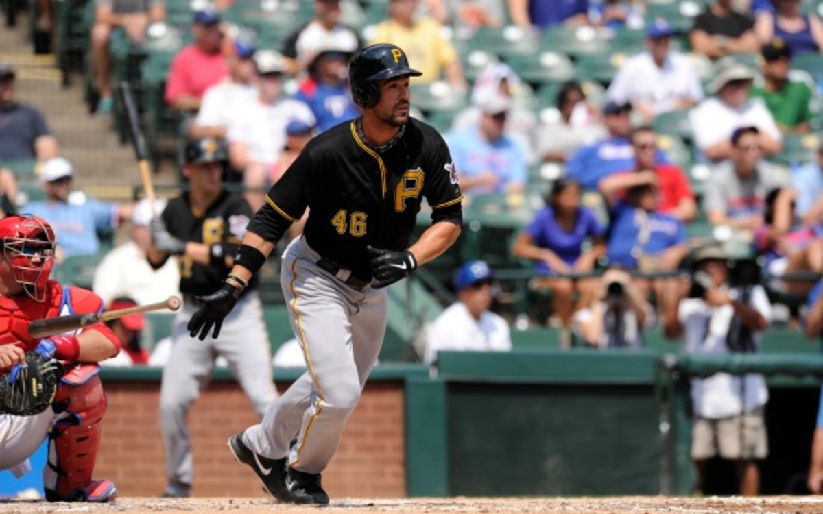 Garrett Jones averaged 20 HR in his five seasons in Pittsburgh. (John Williamson/ Getty Images