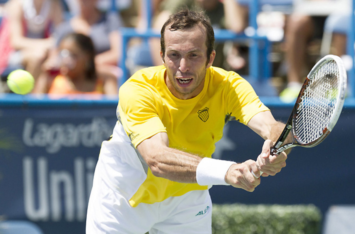 Radek Stepanek overcame Nicolas Almagro 6-3, 6-7 (4), 6-3 in the first round of the Rogers Cup.