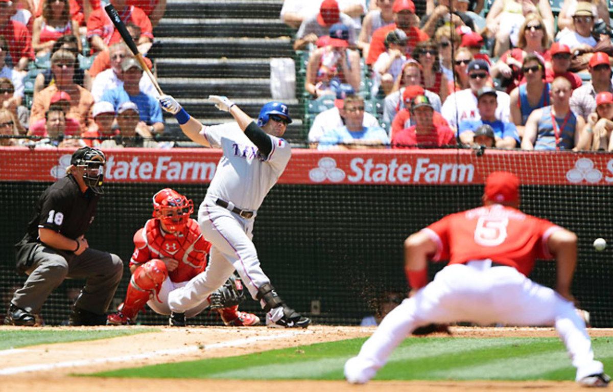 Texas' Mitch Moreland could be a strong Sunday night play for those who need some last-minute stats.
