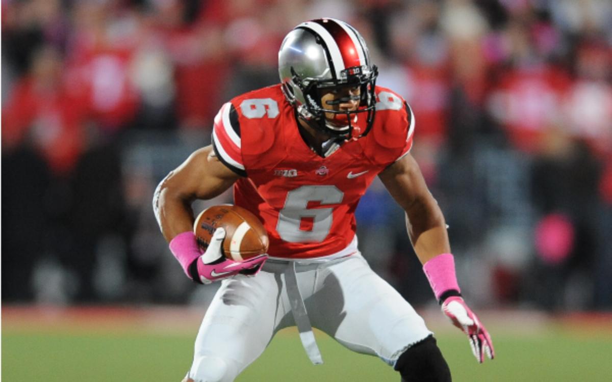 Buckeyes WR Evan Spencer has 21 catches and 3 touchdowns this season. (David Dermer/Diamond Images/Getty Images)