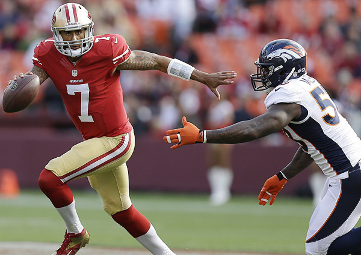 Oddsmakers believe Colin Kaepernick can bring the 49ers to the Super Bowl for a second straight year.