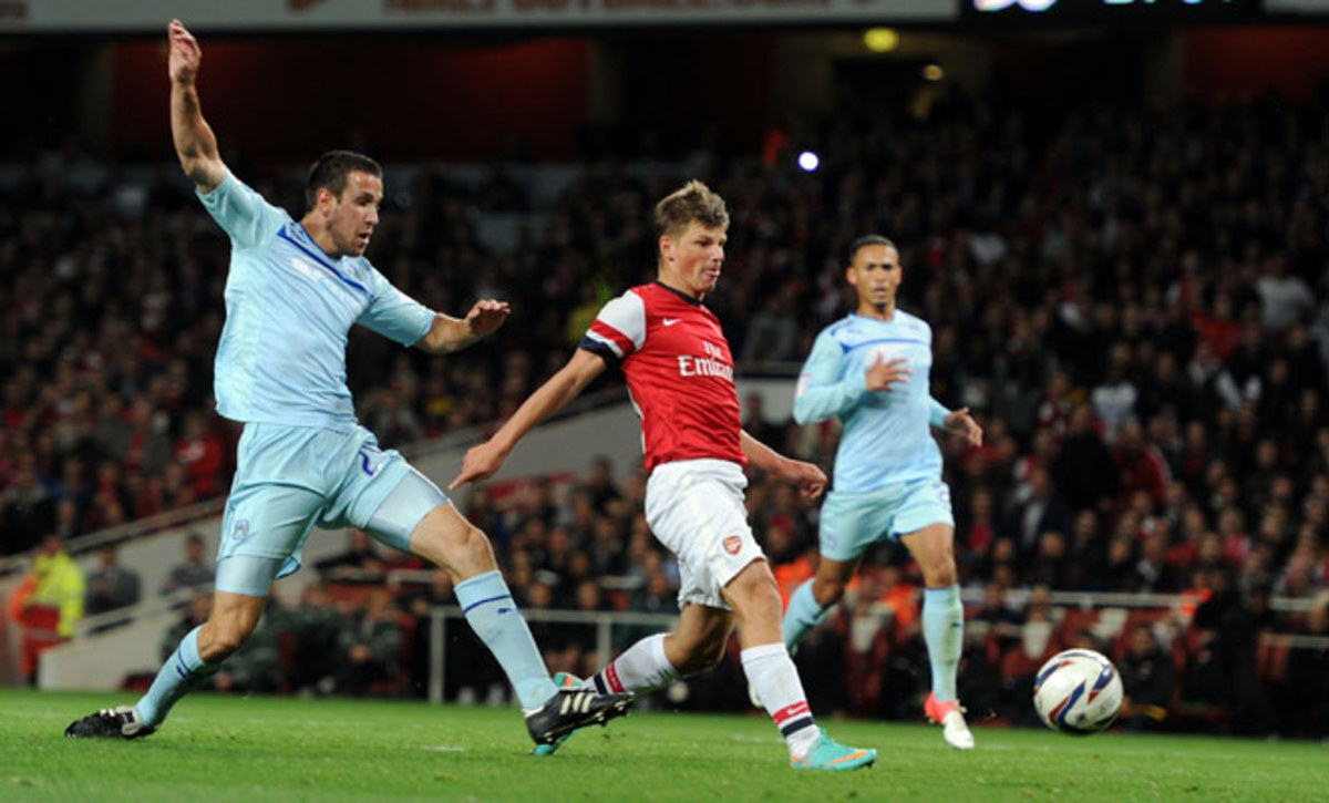 Andrei Arshavin scored his last goal for Arsenal during a Capital One Cup match in September 2012.