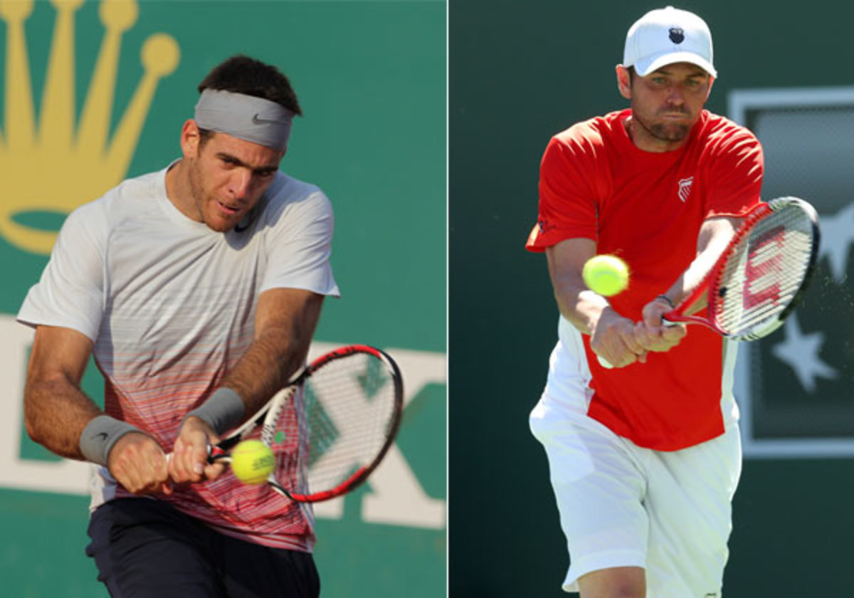 Both Juan Martin del Potro (left) and Mardy Fish have withdrawn from their next scheduled events. (AFP, Stephen Dunn/Getty Images)