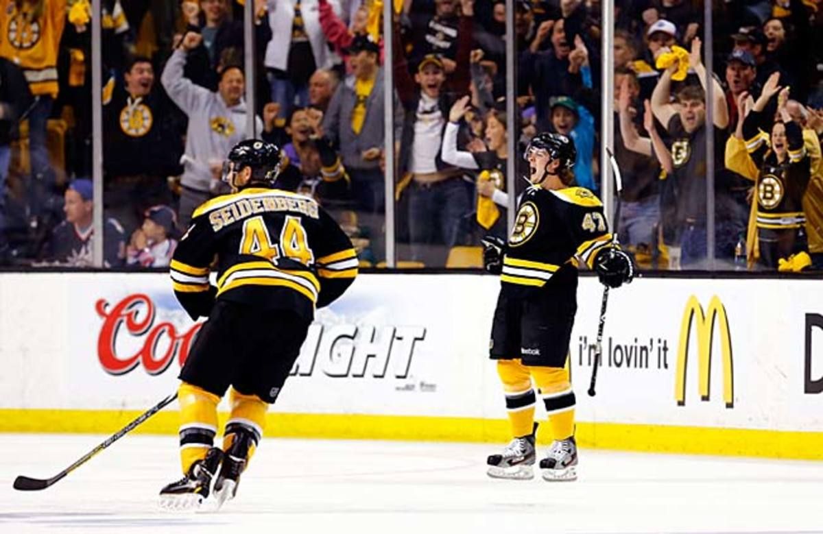 Rookie sensation Torey Krug (right) may force Bruins coach Claude Julien into tough lineup decisions.