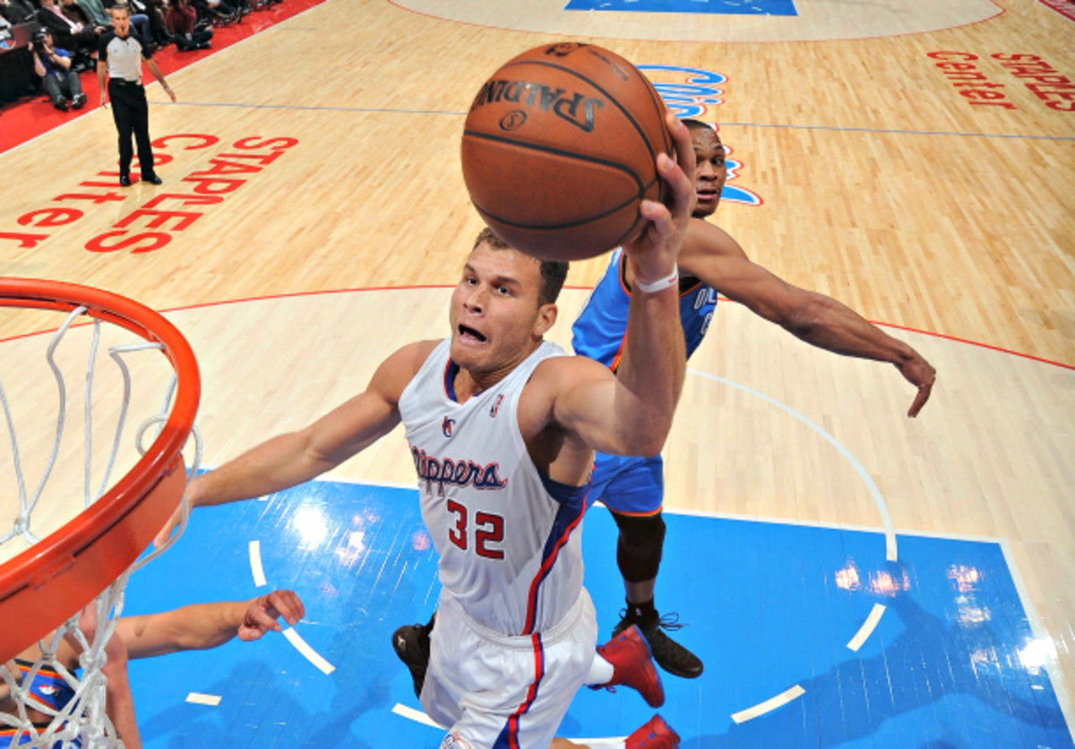 Blake Griffin helped balance the fast break for the Clippers on Wednesday. (Noah Graham/NBAE via Getty Images)