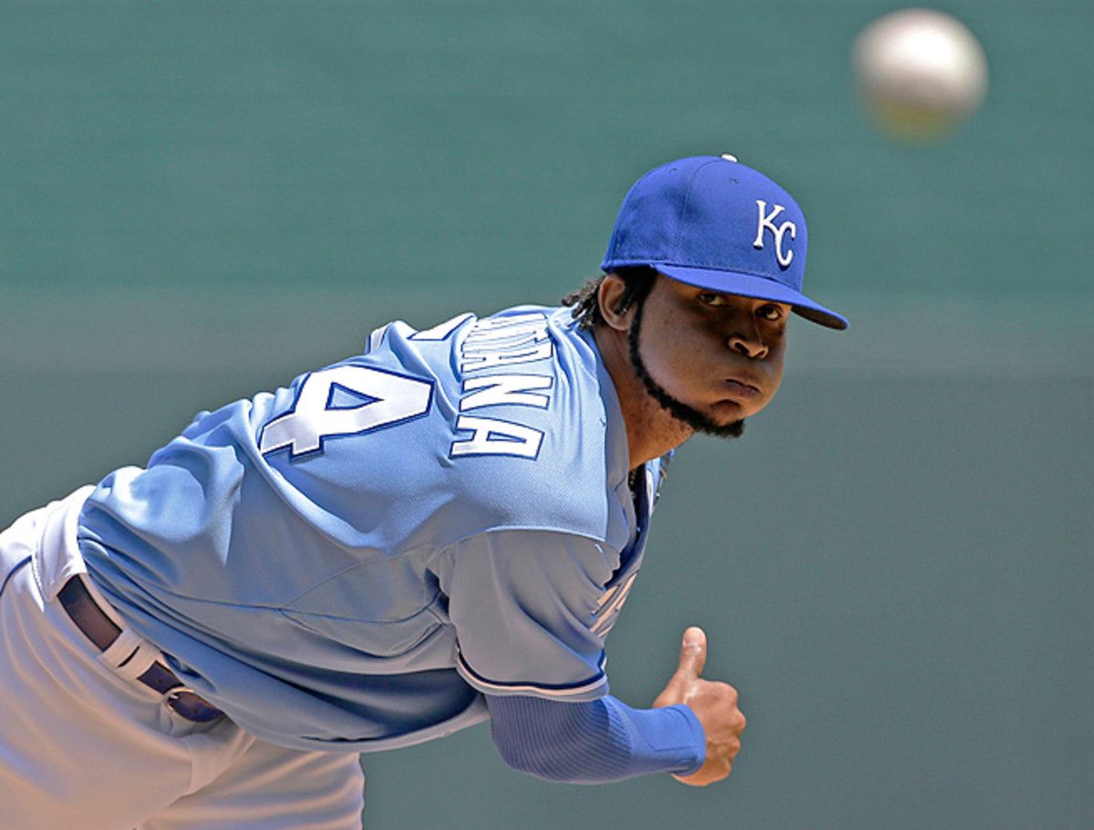 Through seven games this season, Ervin Santana has held a 2.79 ERA with 39 strikeouts and six walks.