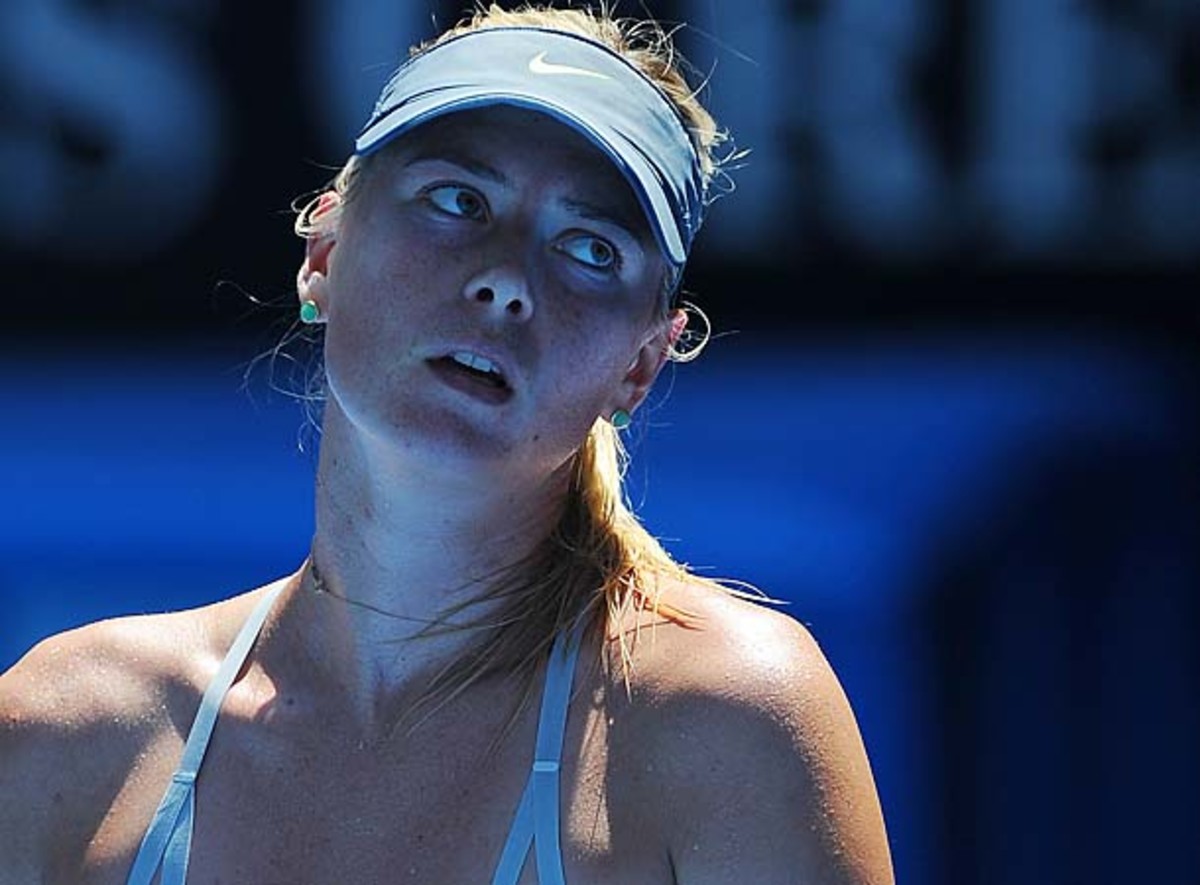 Russia's Maria Sharapova waits between points during her semifinal match against China's Li Na at the Australian Open tennis championship in Melbourne, Australia, Thursday, Jan. 24, 2013. (AP Photo/Andrew Brownbill)