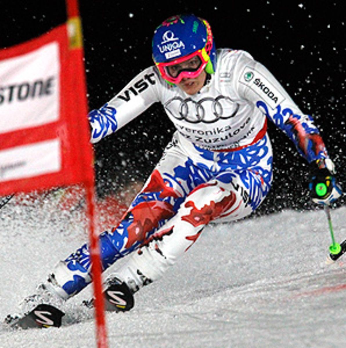 Slovakia's Veronika Velez Zuzulova upset World Cup leader Tina Maze in the women's parallel slalom race.
