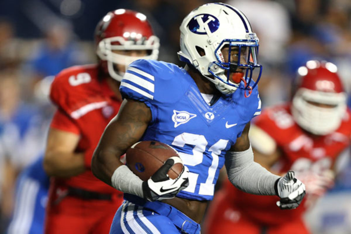 Jamaal Williams had 49 yards on 14 carries for BYU before being carted off the field. 