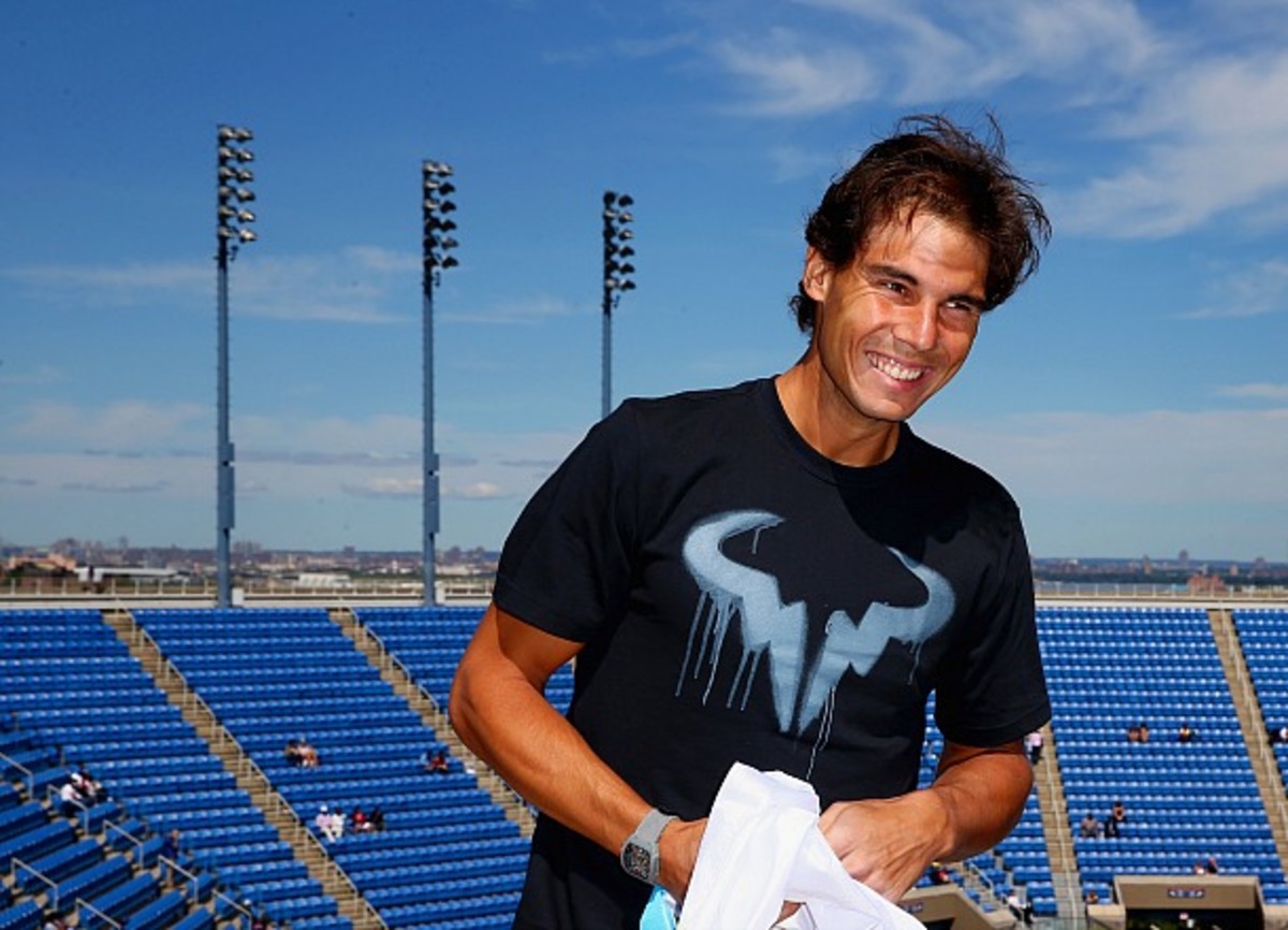 Nadal all smiles on Friday.(Joe Scarnici/Getty Images)