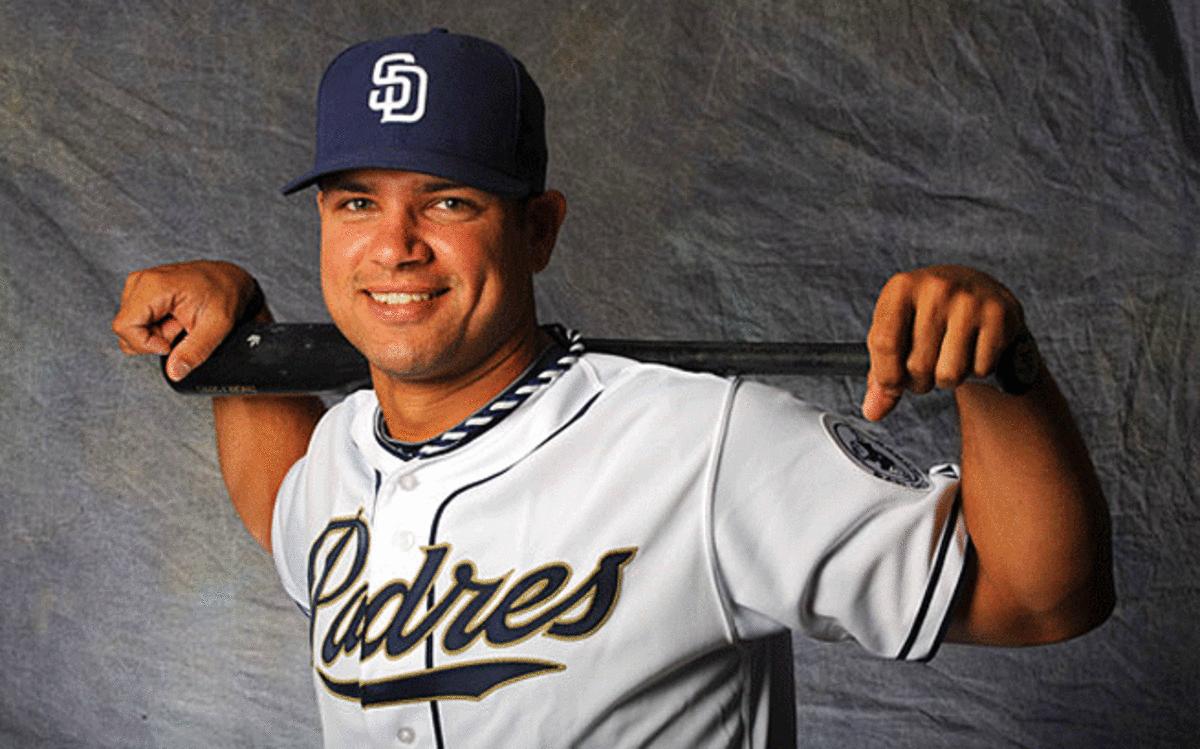 Eddy Rodriguez hit a homer in his first at-bat after getting called up to the Padres last season and is working to get back to the big leagues.